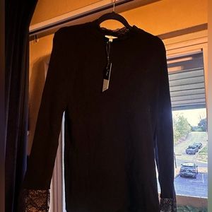 Tuckernuck size 12 brand new, black with lace around collar and wrists